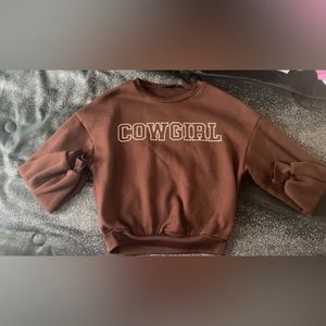 Brown printed logo crewneck